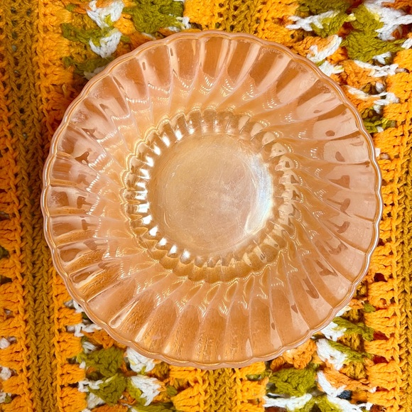 60s Vintage 🍑 Anchor Hocking Fire-King Dinnerware Peach Lustre Serving Bowls (2) - Picture 8 of 8